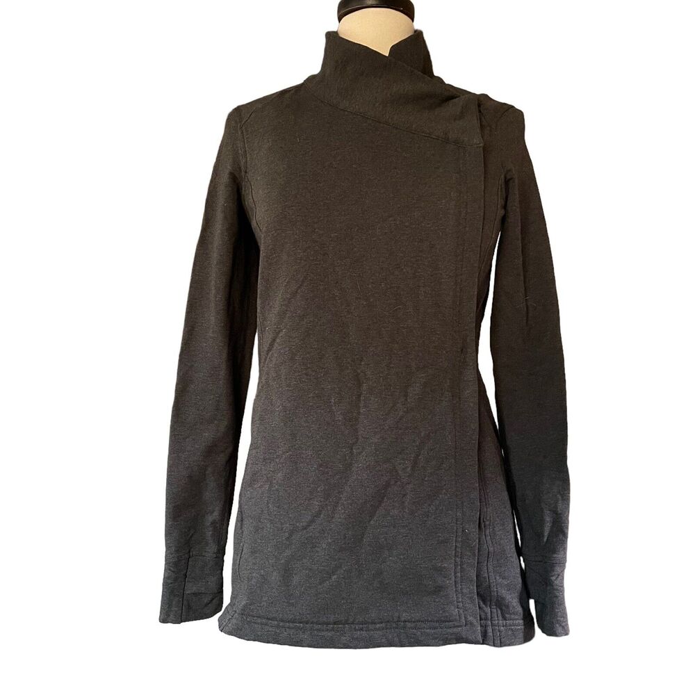 LuLuLemon Athletica Jacket Size 6 Dark Gray Asymmetrical Tunic Length Pockets - Picture 3 of 11
